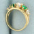 Synthetic Diamond and Emerald 5-Stone Ring in 14k Yellow Gold