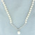 Vintage Cultured Pearl and Diamond V-Drop Necklace in 10k White Gold
