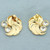 Pinwheel Design CZ Earrings in 18k Yellow Gold