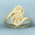 Diamond Leaf Nature Design Ring in 14k Yellow Gold