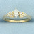 Marquise Diamond Accented Engagement Ring in 14k Yellow Gold