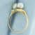 Silver and Cream Cultured Akoya Pearl Toi Et Moi Ring in 14k Yellow Gold