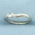 Wave Design Shadow Band Ring in 14k White Gold