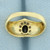 Sapphire and Diamond Halo Ring in 18k Yellow Gold