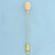 Vintage Angel Skin Pink Coral and Diamond Stick Pin in 14k Yellow Gold