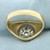Mens Pave Diamond Ring in 14k Yellow Gold