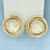 Diamond Cut Star Button Earrings in 14k Yellow and White Gold