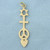 Star of David Cross Peace Sign Heart Pendant in 14k Yellow Gold