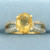 Citrine and Diamond Split Shank Ring in 14k Yellow Gold