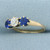 Antique Old European Diamond and Spinel 3-Stone Ring in 14k Yellow Gold