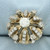 Antique Old European Diamond Starburst Ring in 14k Yellow Gold