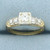 Diamond Accented Engagement Ring In 14k Yellow Gold
