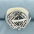 Round and Baguette Diamond Statement Ring in 14k White Gold