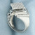 Round and Baguette Diamond Statement Ring in 14k White Gold