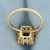 Sapphire and Diamond Halo Ring in 14k Yellow Gold