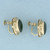 Vintage Jade Screw Back Non Pierced Ears Filigree Earrings in 14k Yellow Gold