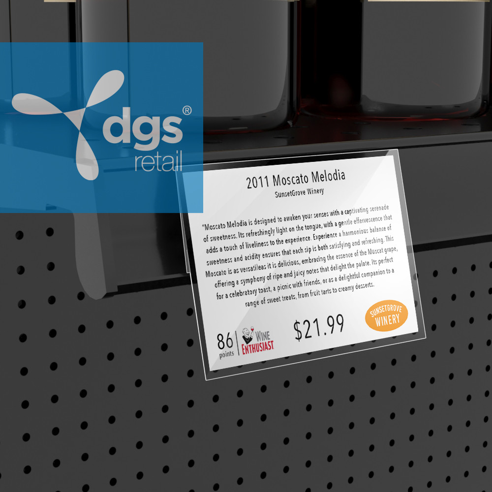 VinoVue Display Sleeve for 3" x 21/2" Wine Shelf Talkers Gondola