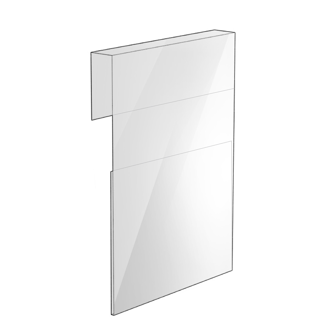 VersaHang™ Acrylic J-Channel Sign Display for Retail Bins 8-1/2