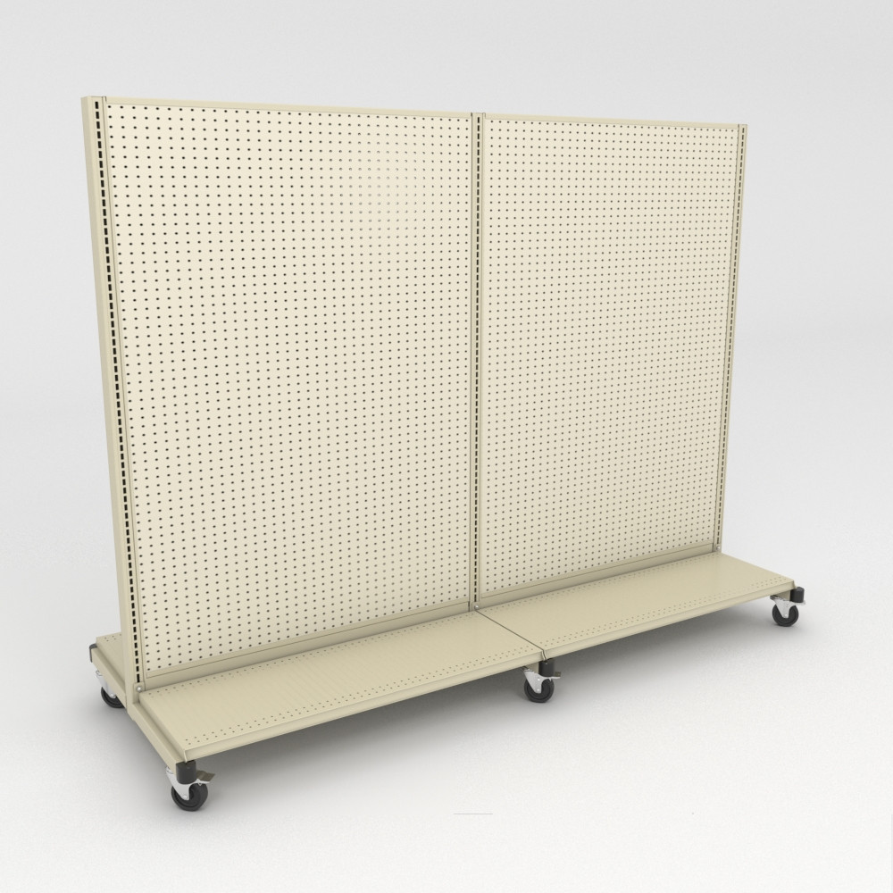 Rolling Lozier Gondola Shelving on Wheels DGS Retail