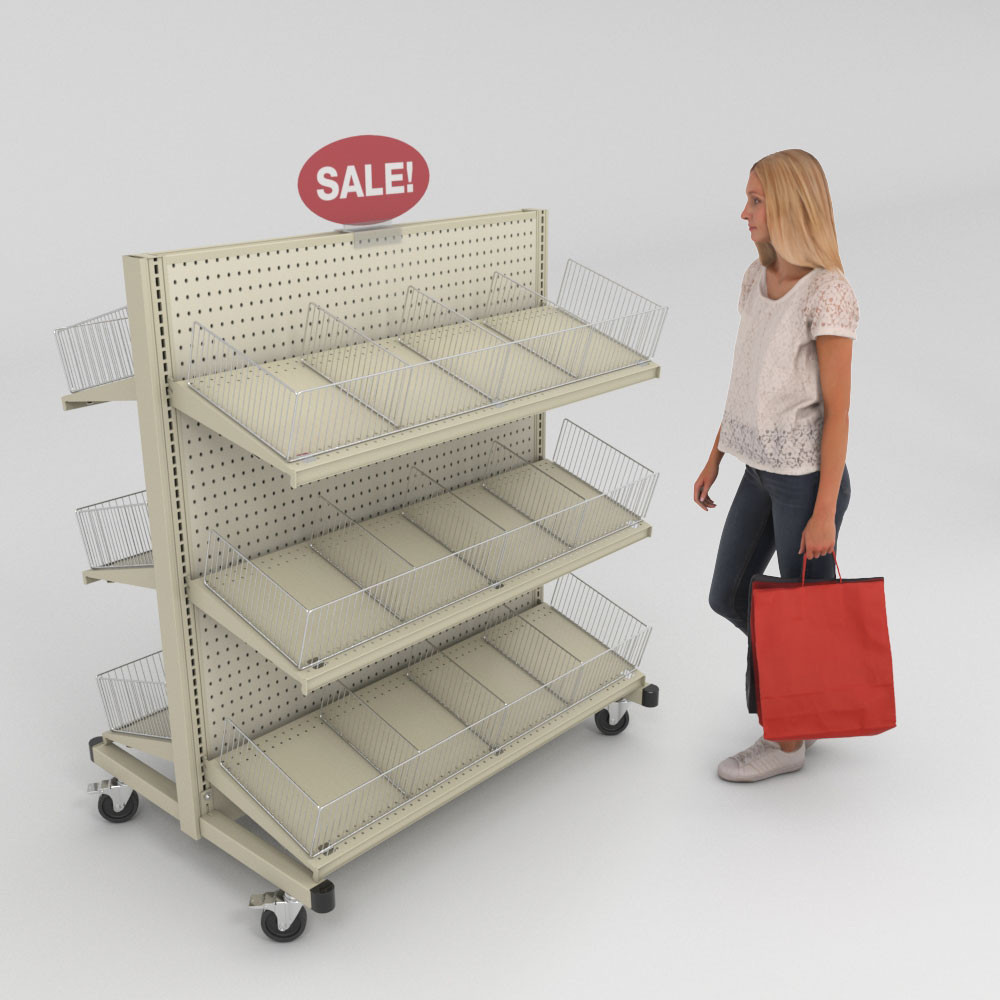 Rolling Gondola Shelving Impulse Sales Rack For Checkout DGS Retail