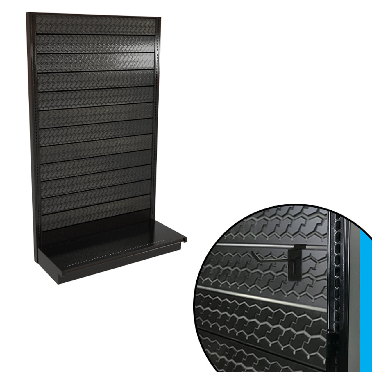 Wall Gondola Displays Made With Tire Tread Slatwall Dgs Retail