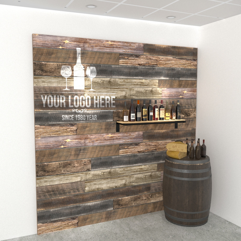 Reclaimed Wood Textured Slatwall Wall Displays DGS Retail