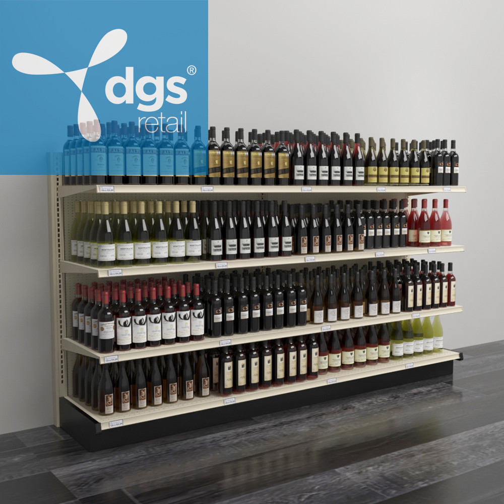 Lozier Commercial Gondola Wall Display with 8 Shelves Included DGS Retail