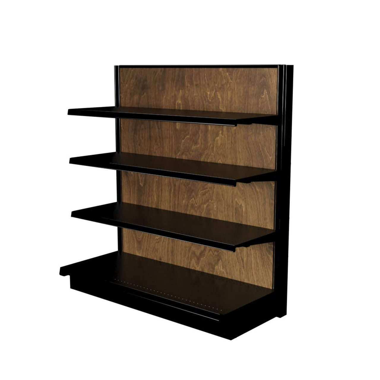Wooden Baked Goods Wall Display With 11 Slat Shelves & Bins 12ft L