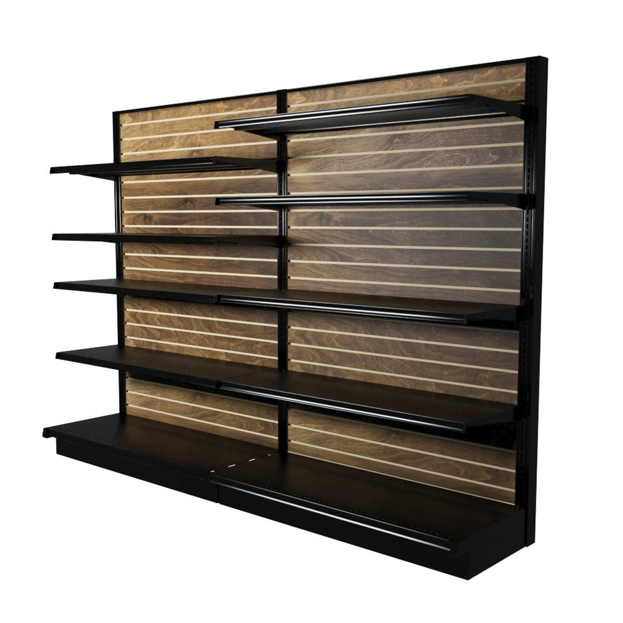 Commercial Wood Gondola Shelf Wall Unit With 17 Shelves