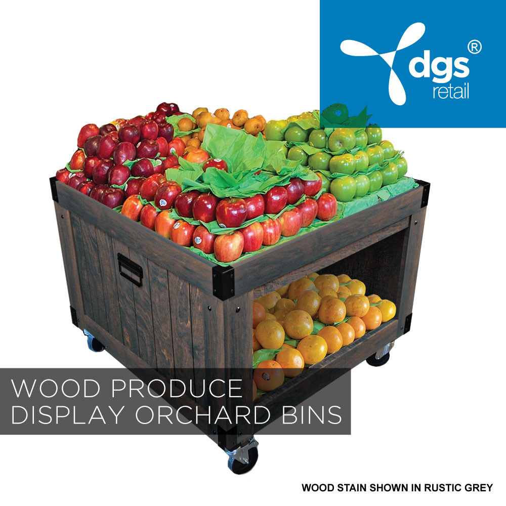 Rolling Produce Orchard Display Bins for Sale DGS Retail