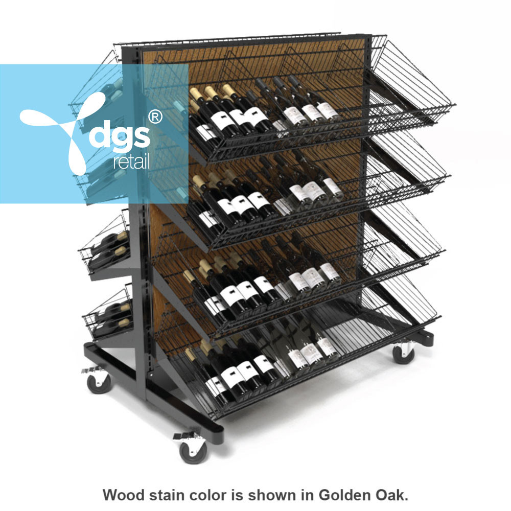 Mobile Gondola Shelving Kit Rolling Wine Rack DGS Retail