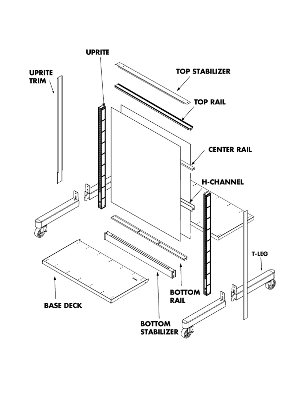 Lozier Shelving Parts 54" Black TLeg Upright End Trim DGS Retail