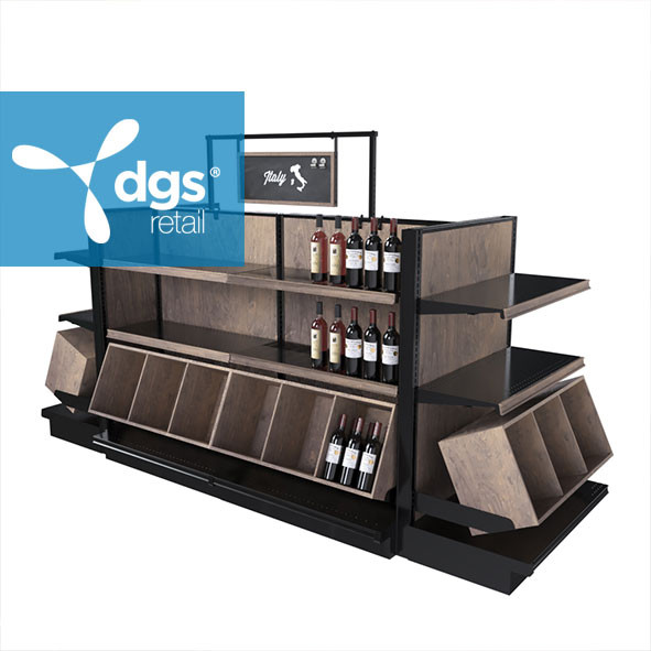 Commercial Wood Gondola Rack With 24 Shelves On Sale DGS Retail