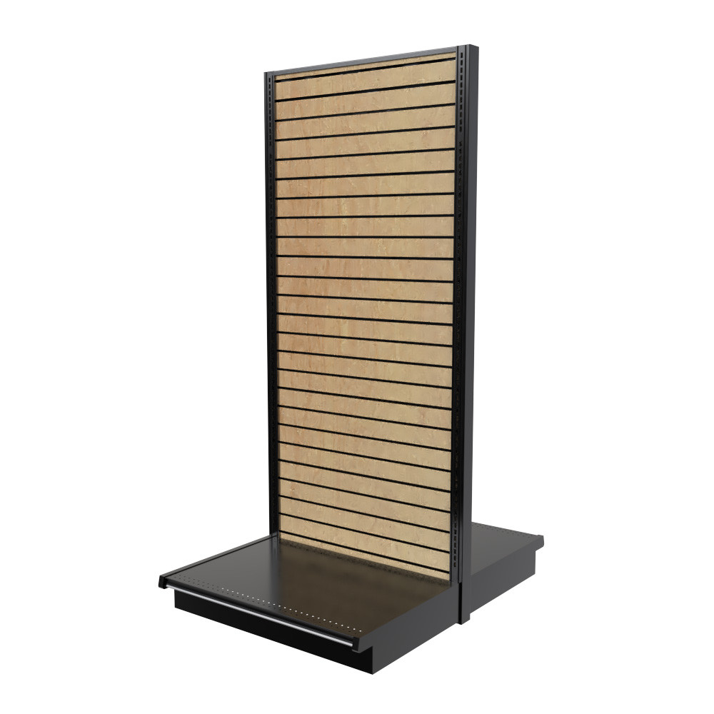 Lozier Gondola Shelving Island Unit With Wood Slatwall 36W 84H 25D