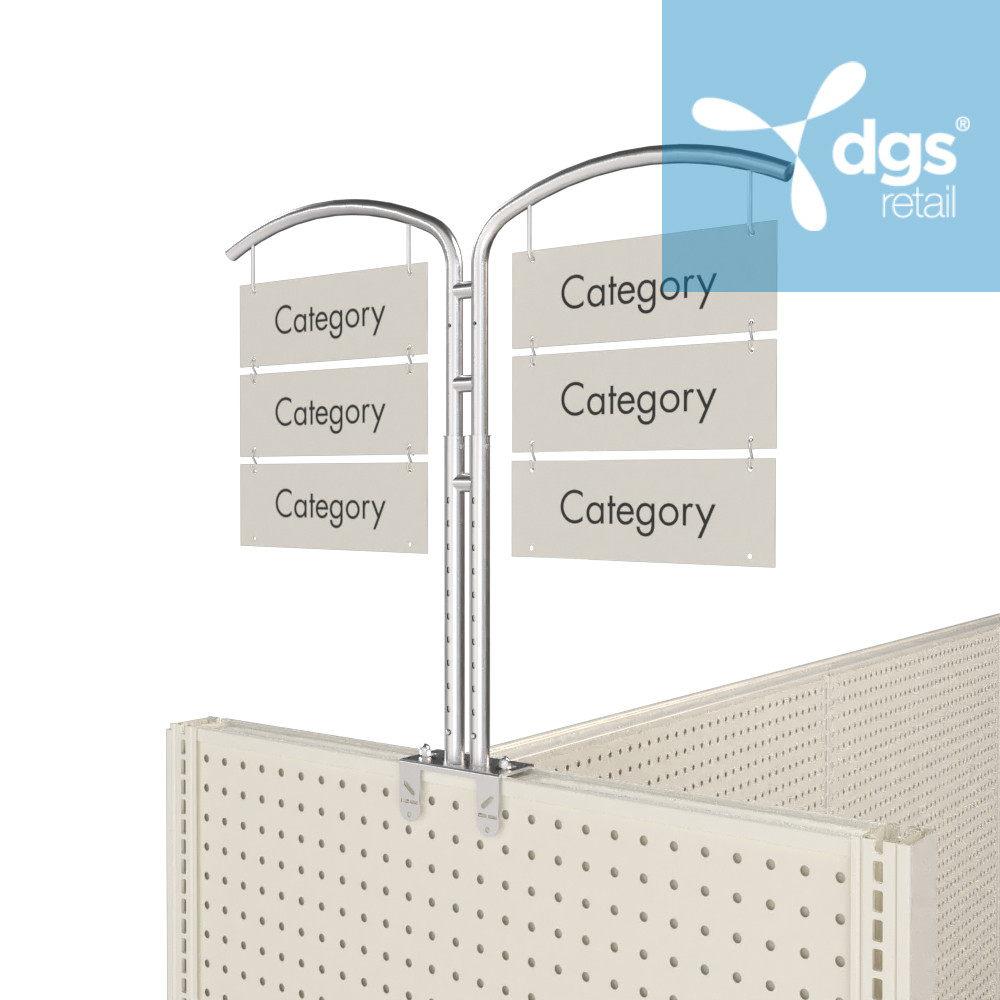 Curved Aisle Sign Holder For Store Gondola End Caps DGS Retail