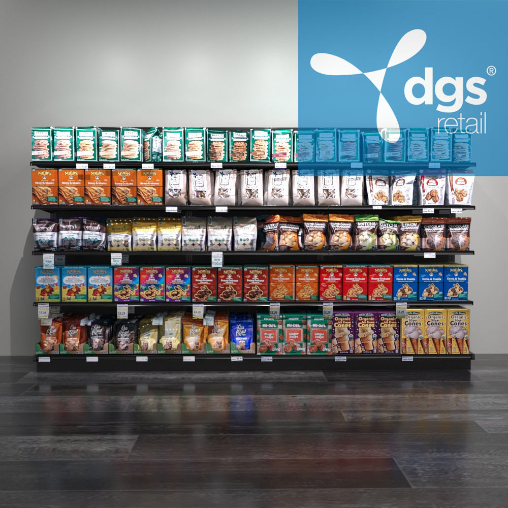 Black Lozier Gondola Wall Display With 15 Shelves On Sale DGS Retail