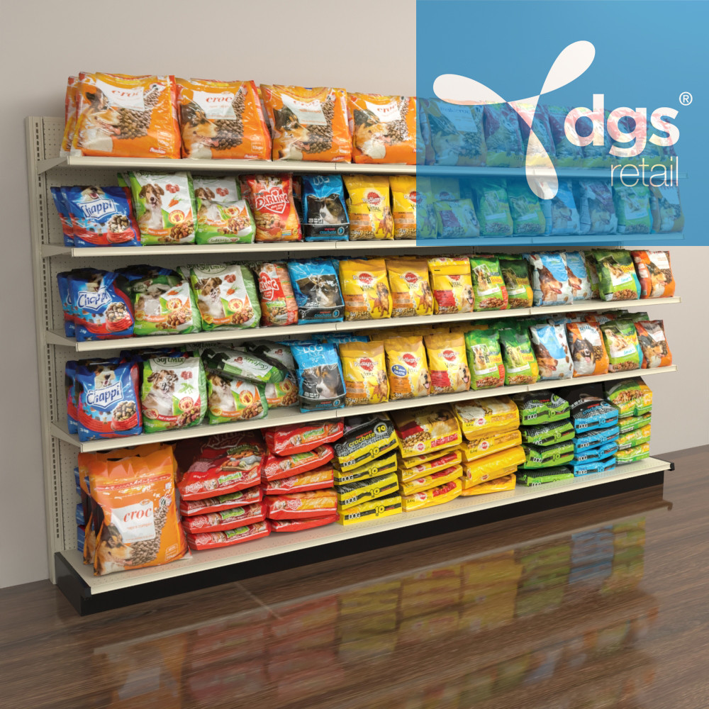 12FT Lozier Gondola Wall Display Unit With 15 Shelves Free Ship DGS