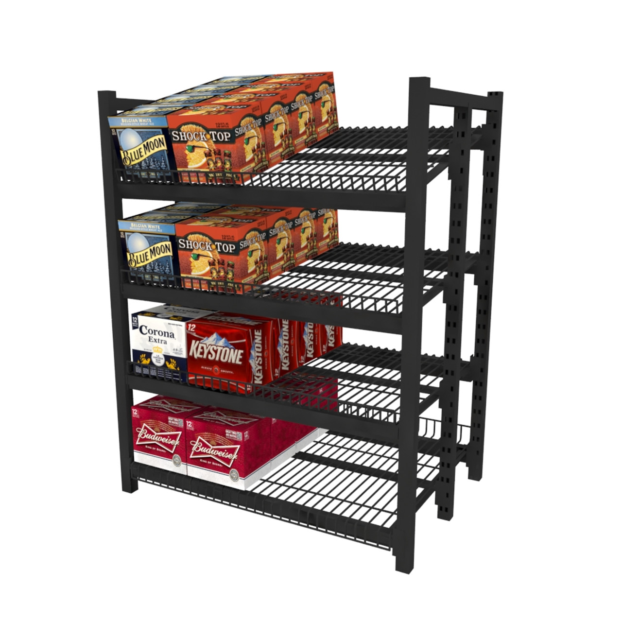 Gravity Feed Shelf Rack For Beer Caves & Walk-In Coolers