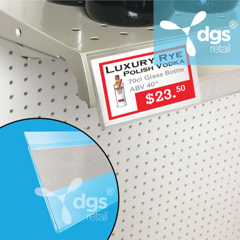 Plastic Price Tag Holders Shelf Strips 13/4H DGS Retail