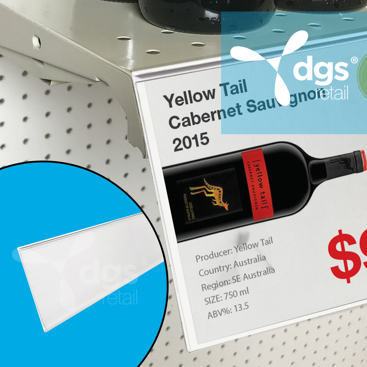 Large Shelf Edge Label & Wine Talker Sign Holder DGS Retail
