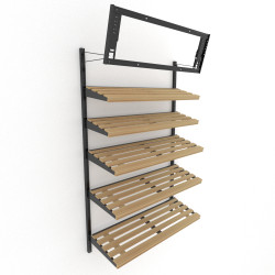 Lozier Gondola Wall Displays With Slat Wood Shelves | DGS Retail