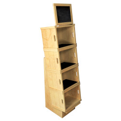 wood crate liquor store display made by DGS retail