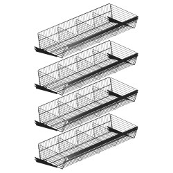 wire basket shelf for gondola shelving used in retail stores for displays 