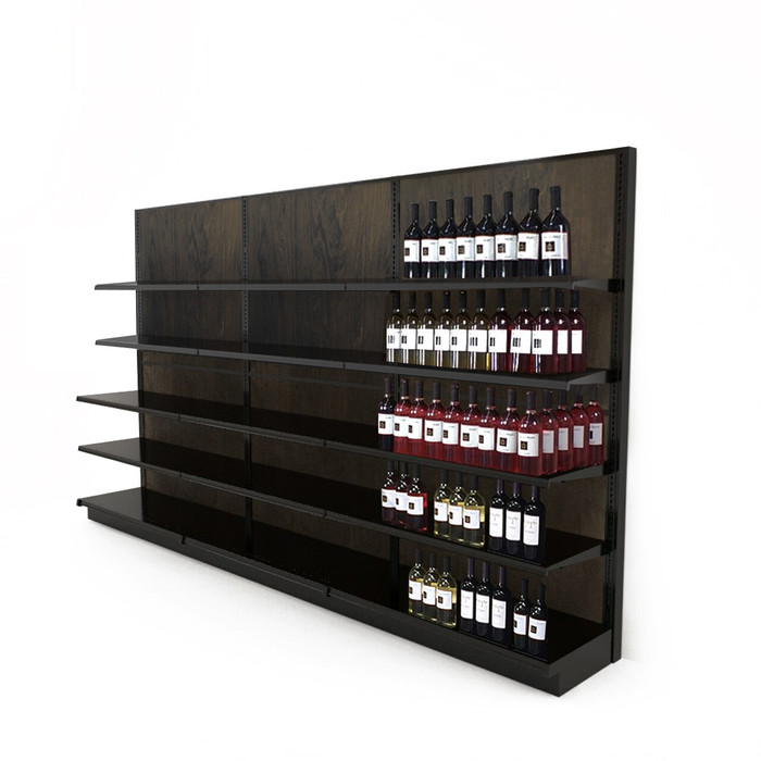 Wood Gondola Wall Shelving For Wine With 15 Shelves DGS Retail