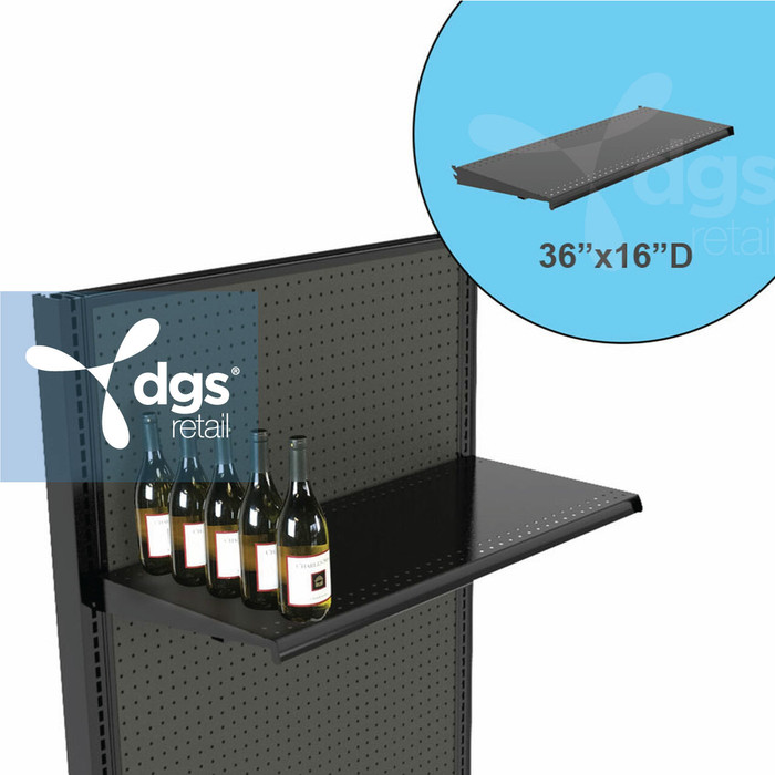 Shelves from Lozier Black Endcap Gondola Shelf DGS Retail