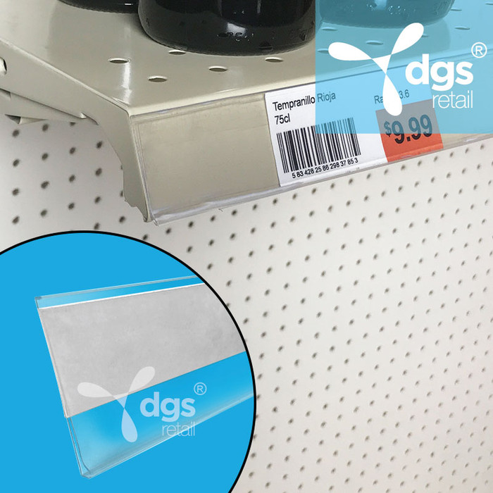 ClearGrip™ White Plastic Self Adhesive Shelf Label Holders - 1 1/4H x 47  7/8L