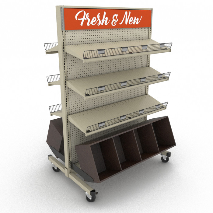 Rolling Gondola Shelving Impulse Sales Rack For Checkout | DGS Retail