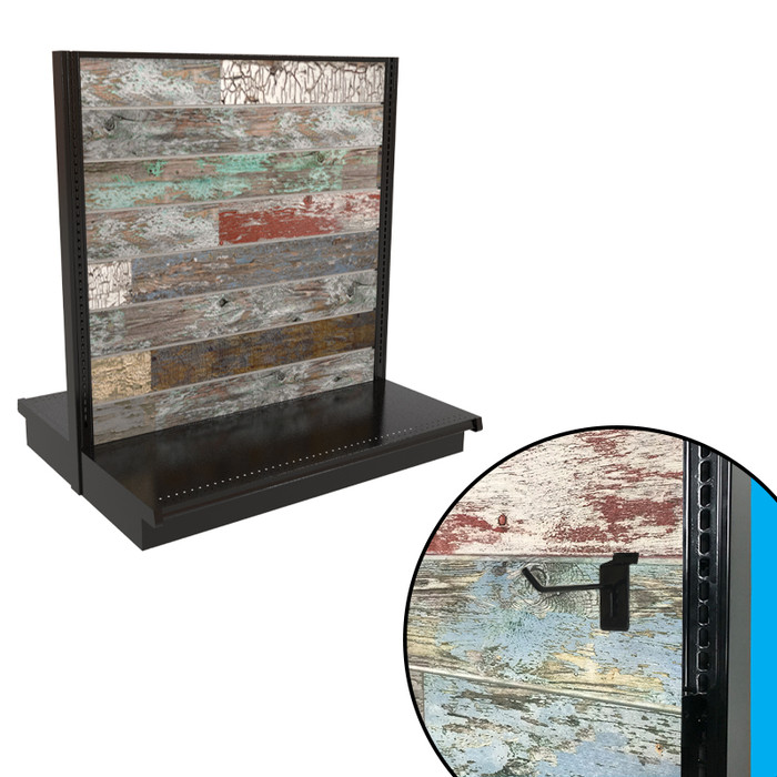 Rustic Wood Slatwall Gondola Shelving DGS Retail