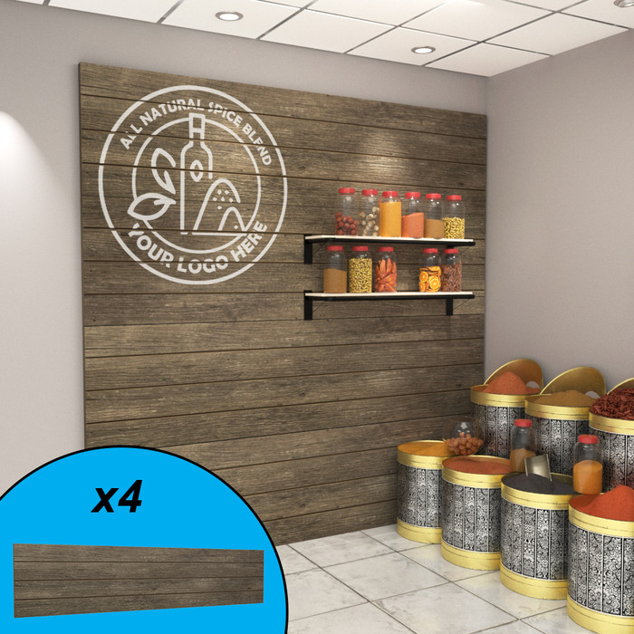 Weathered Wood Slatwall Displays Custom Graphics DGS Retail