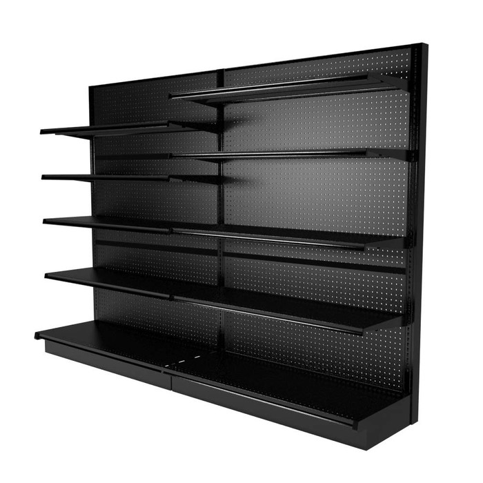 Single Sided Lozier Black Wall Gondola Shelving Kit Ships Free Dgs Retail